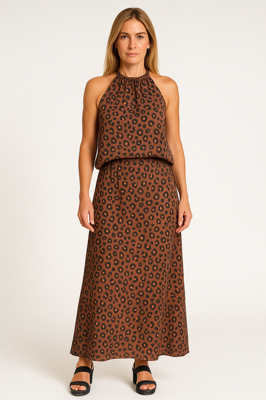 Women's Two-Piece Set – Halterneck Top and Long Skirt – Airy Cut – Soft Comfort