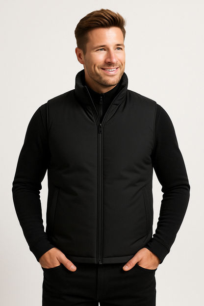 Men's Vest – Slim Fit – Quilted Design – Lightly Insulating – High Collar