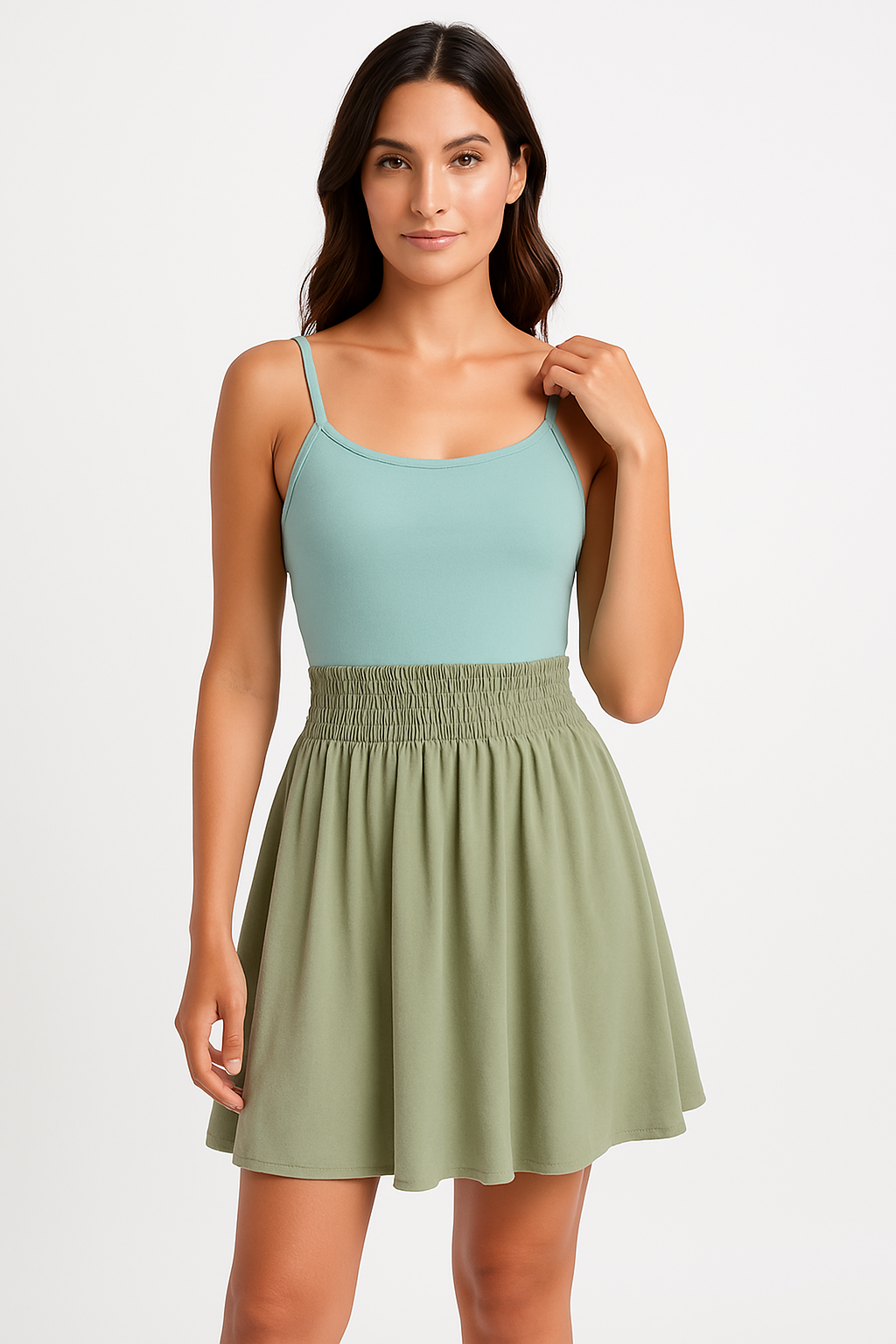 Women's Summer Dress – Slim Fit – Smocking – Mini A-Line – Light and Breathable