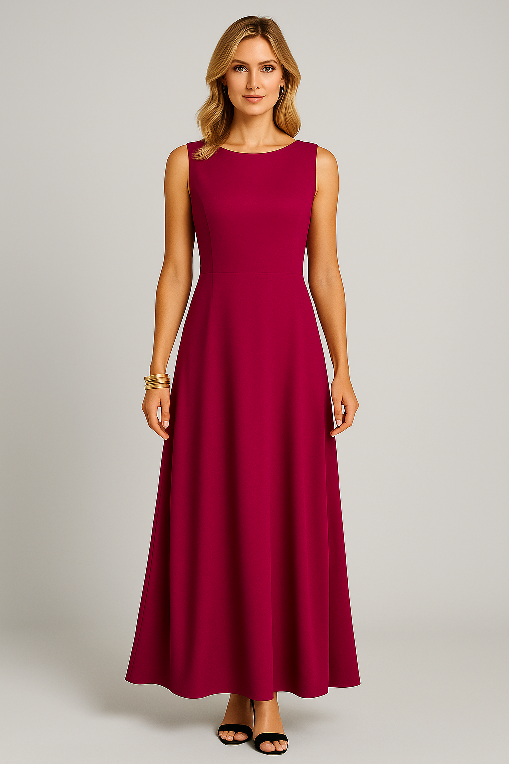 Women's Dress – Sleeveless Midi Length – Relaxed Fit – Soft Breathable Comfort