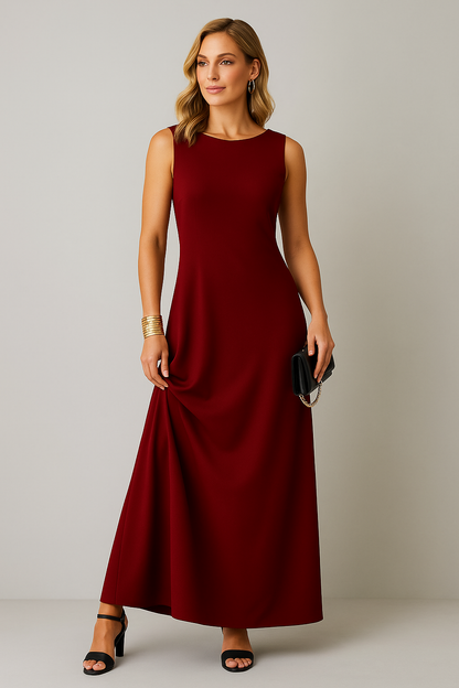 Women's Dress – Sleeveless Midi Length – Relaxed Fit – Soft Breathable Comfort