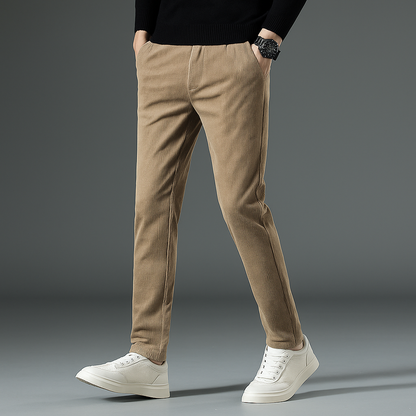 George Relaxed Trousers | Pleated Ribbed Side Pockets Trousers