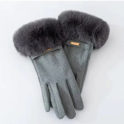 Isla Fitted Gloves | Plush Cuff Metal Accent Gloves