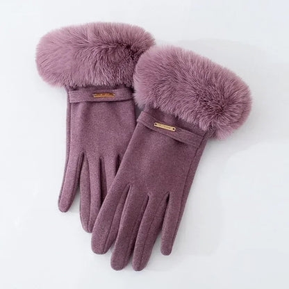 Isla Fitted Gloves | Plush Cuff Metal Accent Gloves