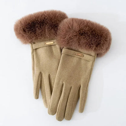 Isla Fitted Gloves | Plush Cuff Metal Accent Gloves