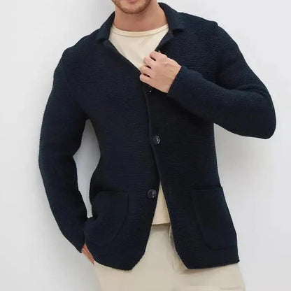 Harry Regular Fit Cardigan | Button Front Patch Pockets Cardigan