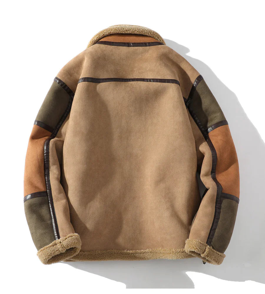 Arthur Relaxed Fit Aviator Jacket | Color Block Collared Jacket