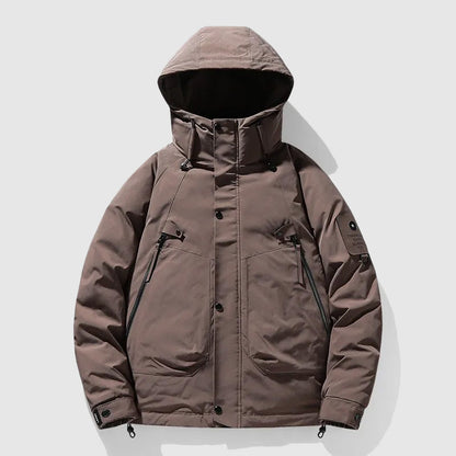 Theodore Relaxed Fit Puffer Jacket | Detachable Hood Button Front Jacket