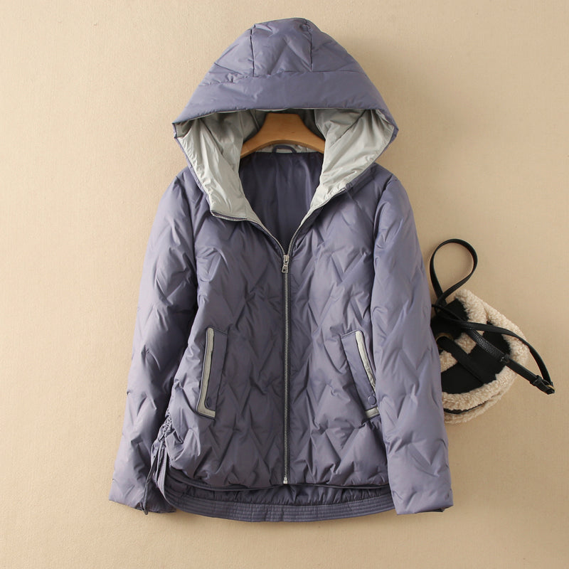 Isla Hooded Down Jacket | Quilted Relaxed Fit Hip-Length Jacket