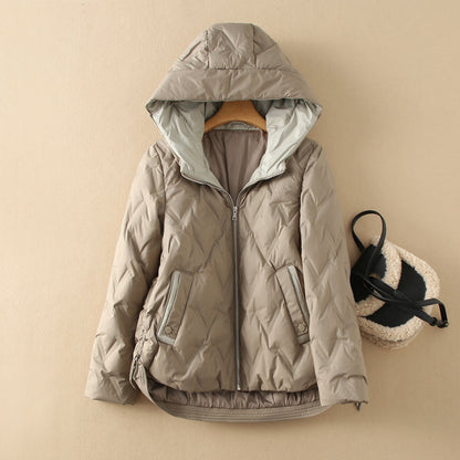 Isla Hooded Down Jacket | Quilted Relaxed Fit Hip-Length Jacket
