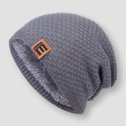 Lily Fleece-Lined Relaxed Fit Beanie | Textured Ribbed Hem Head Coverage Bean