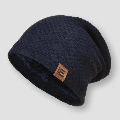 Lily Fleece-Lined Relaxed Fit Beanie | Textured Ribbed Hem Head Coverage Bean