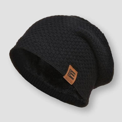 Lily Fleece-Lined Relaxed Fit Beanie | Textured Ribbed Hem Head Coverage Bean