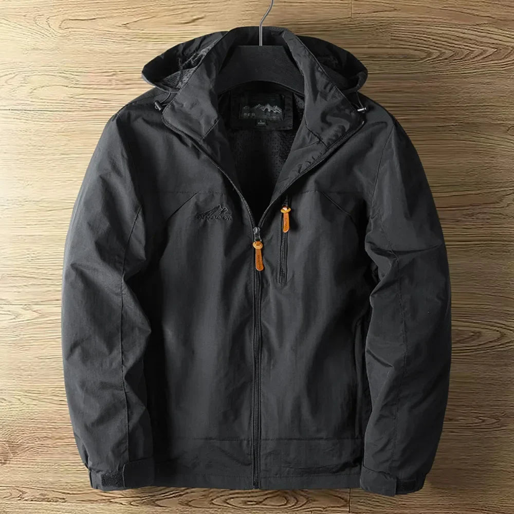 Men's Outdoor Jacket – Waterproof Breathable – Regular Fit – Hood and Zipper