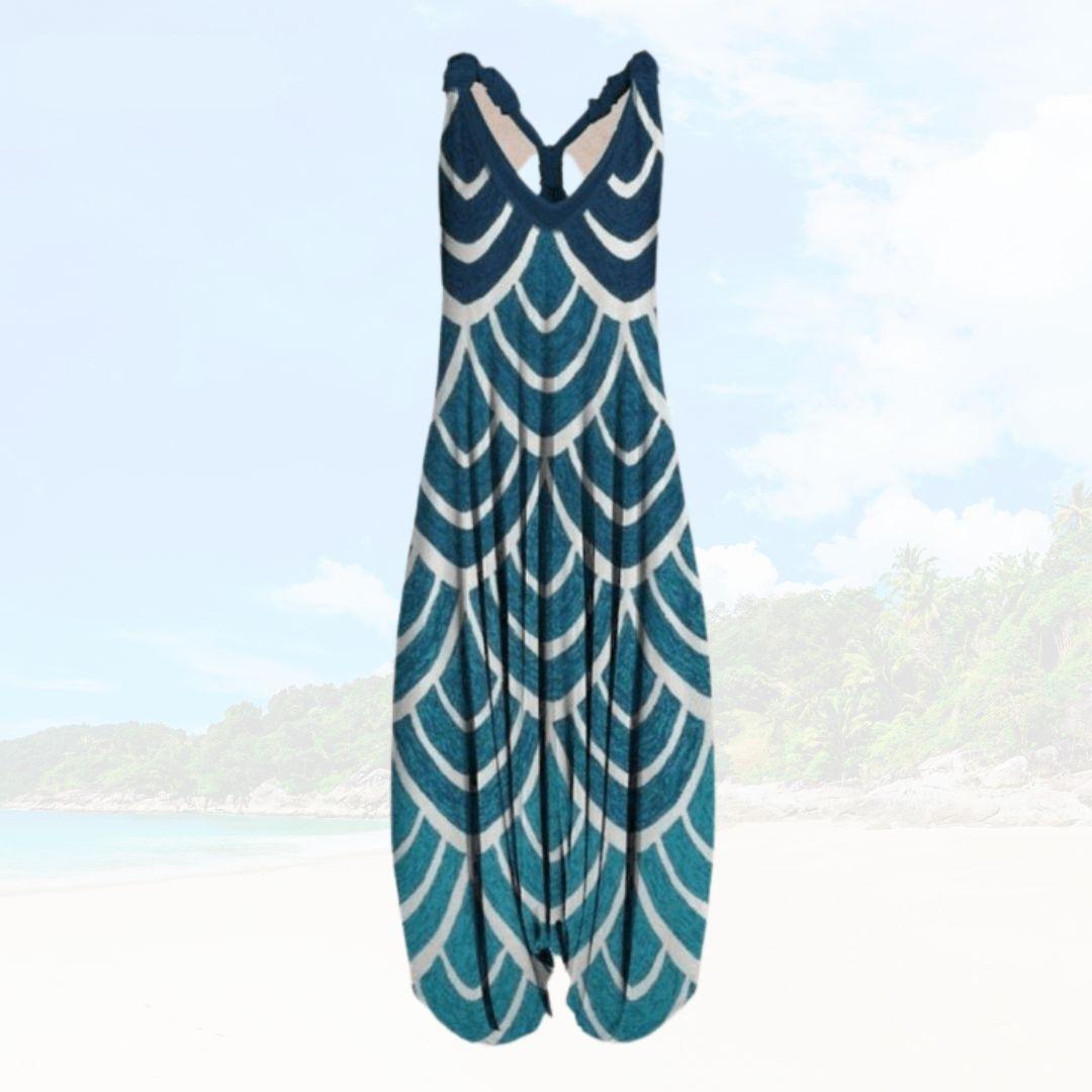 Women's Jumpsuit – Relaxed Fit – Sleeveless – Light Breathable Fabric – Full Length