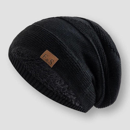 Henry Fleece Slouchy Fit Beanie | Knit Ribbed Brim Beanie