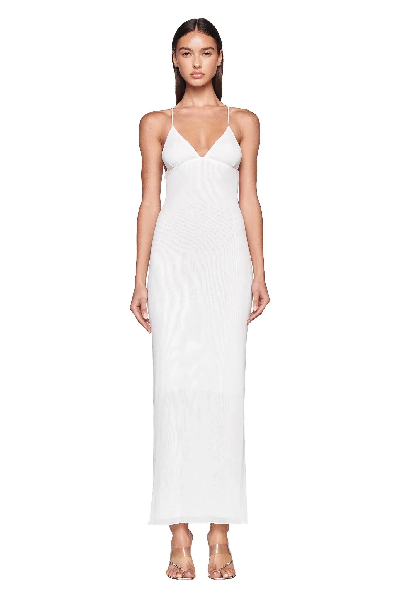 Women's Maxi Dress – Sleeveless – Open Back with Butterfly Details – Slim Fit