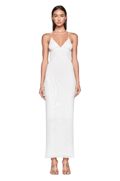 Women's Maxi Dress – Sleeveless – Open Back with Butterfly Details – Slim Fit