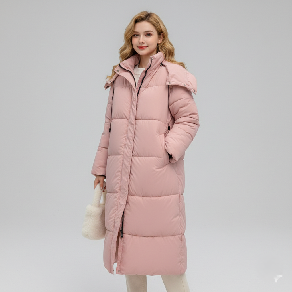Women’s Puffer Jacket - Oversized Fit - Full Length - Quilted - Hooded