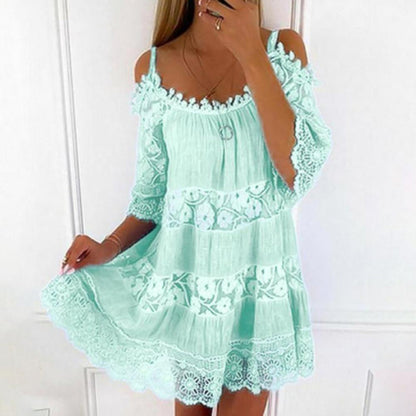 Dress for Women – Off-shoulder – Lace – Light and Airy Fit – Mini Length