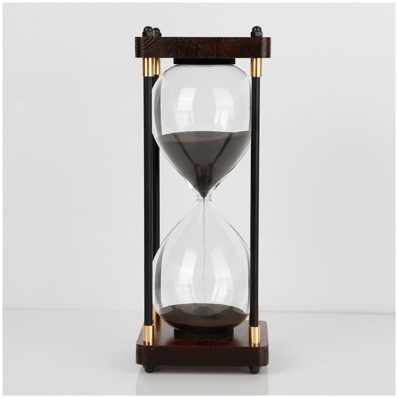 Minimalist Glass and Wood Hourglass Timer