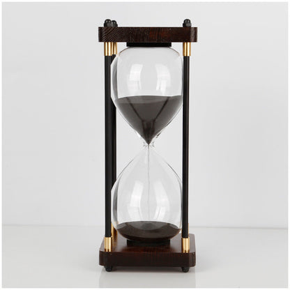Minimalist Glass and Wood Hourglass Timer