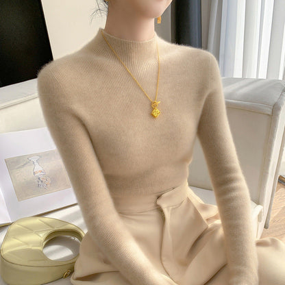 Isla Slim Fit Mock Neck Sweater | Ribbed Hip-Length Sweater