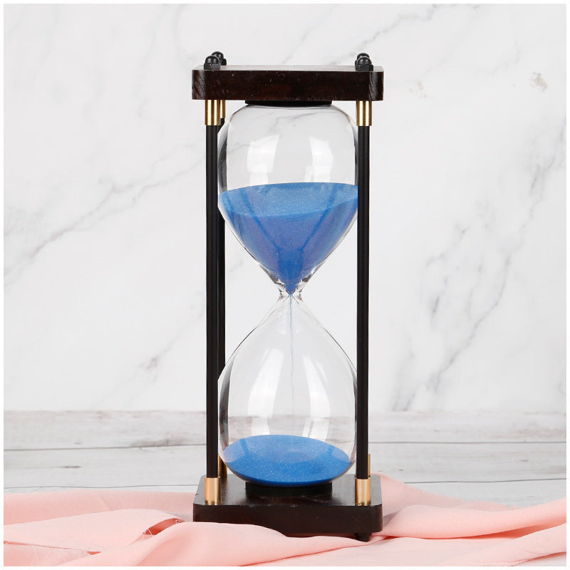 Minimalist Glass and Wood Hourglass Timer