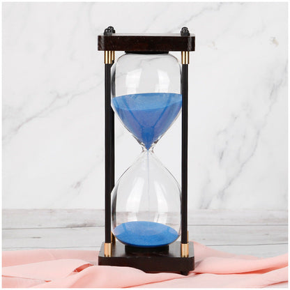 Minimalist Glass and Wood Hourglass Timer