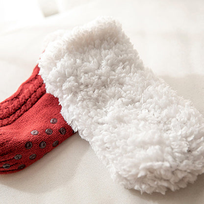 Isla Fleece-Lined Ankle Fit Slipper Socks | Cable Knit Fuzzy Cuff Slipper Socks