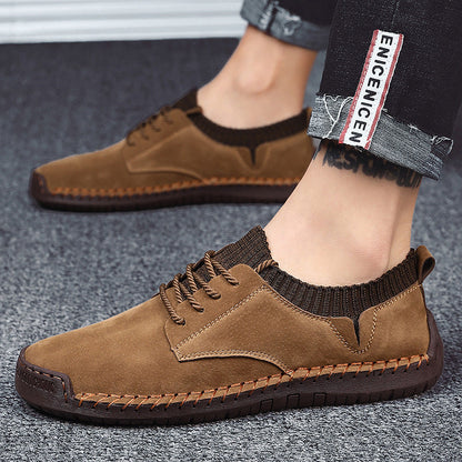 Arthur Standard Fit Sneakers | Lace-Up Moc-Toe Stitching Sneakers