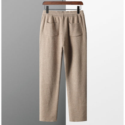 Daisy Wool-Blend Relaxed Fit Trousers | Drawstring Waist Side Pockets Trousers