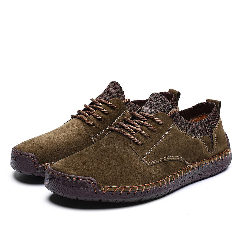 Arthur Standard Fit Sneakers | Lace-Up Moc-Toe Stitching Sneakers