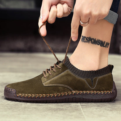 Arthur Standard Fit Sneakers | Lace-Up Moc-Toe Stitching Sneakers