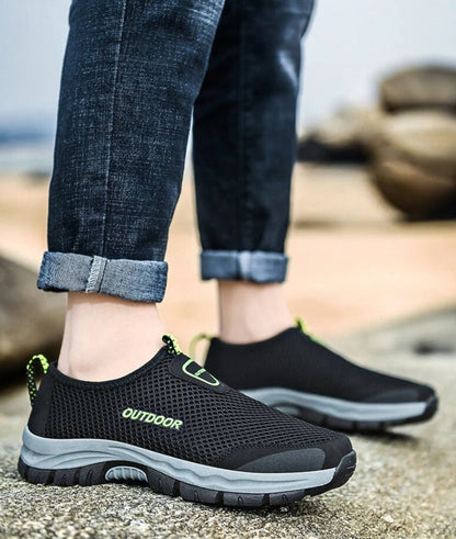Herresko Slip-on Sneakers – Åndbart Mesh – Letvægts Komfort – Grebssikker Ydersål
