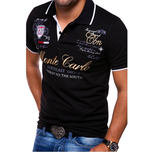 Men's Polo Shirt – Slim Fit – Breathable Material – Graphic Design – Casual Look