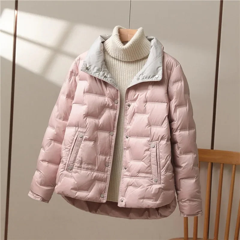 Aurora Quilted Down Jacket | Collared Relaxed Fit Down Jacket