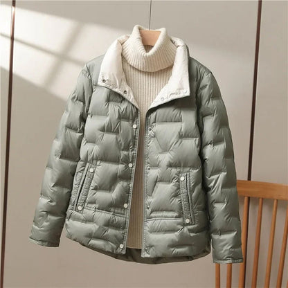 Aurora Quilted Down Jacket | Collared Relaxed Fit Down Jacket