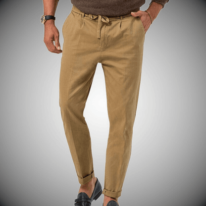 Men's Trousers – Relaxed Fit – Tapered Leg – Lightweight and Breathable – Drawstring Waist