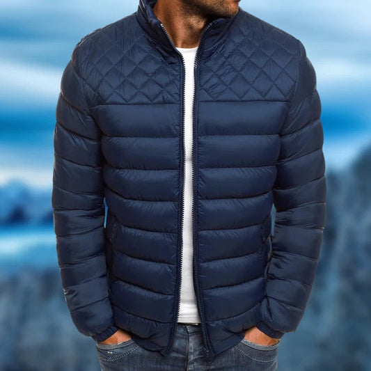Men's Jacket – Padded and Water-Repellent – Regular Fit – Quilted Design – High Collar