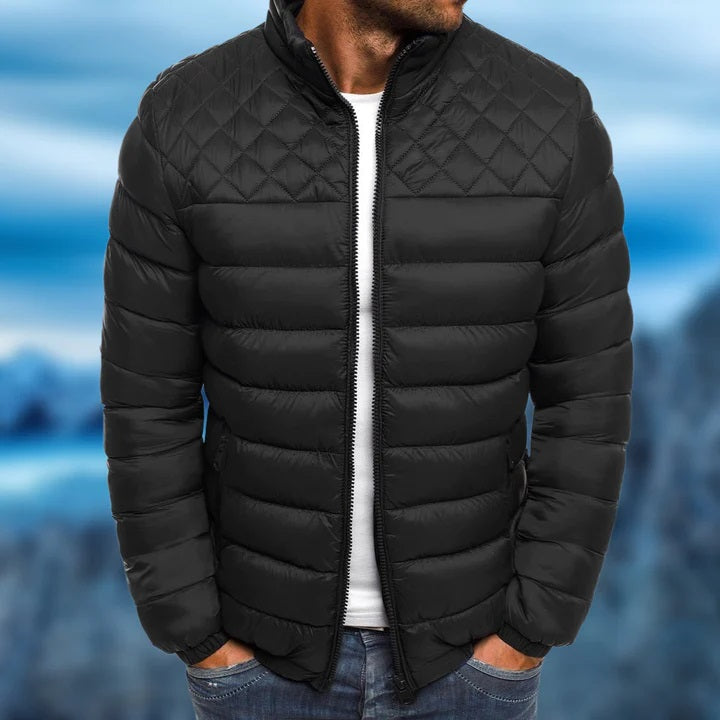 Men's Jacket – Padded and Water-Repellent – Regular Fit – Quilted Design – High Collar