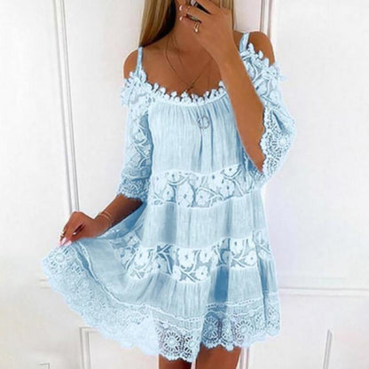 Dress for Women – Off-shoulder – Lace – Light and Airy Fit – Mini Length