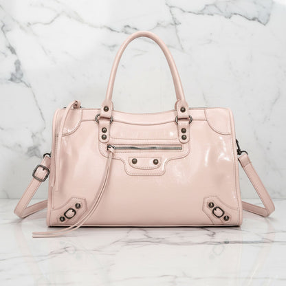 Luna Faux Leather Structured City Bag | Top Handle Shoulder Strap City Bag