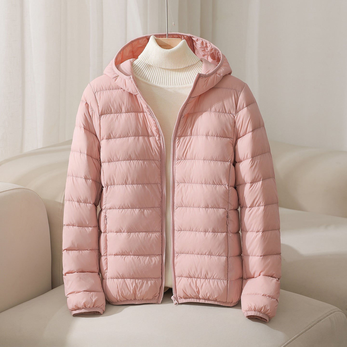 Scarlett Quilted Hooded Jacket | Casual Solid Hip-Length Jacket
