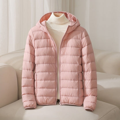 Scarlett Quilted Hooded Jacket | Casual Solid Hip-Length Jacket