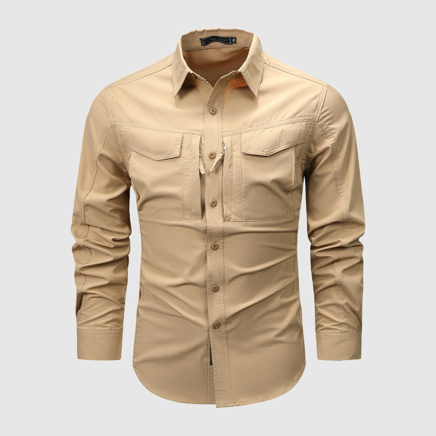 Arthur Regular Fit Utility Shirt | Collared Long Sleeve Utility Shirt