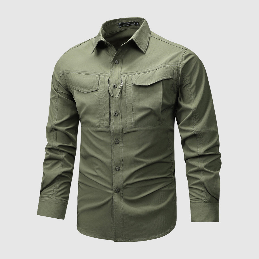 Arthur Regular Fit Utility Shirt | Collared Long Sleeve Utility Shirt