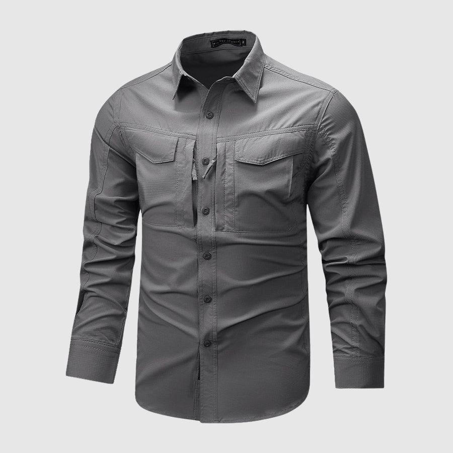 Arthur Regular Fit Utility Shirt | Collared Long Sleeve Utility Shirt