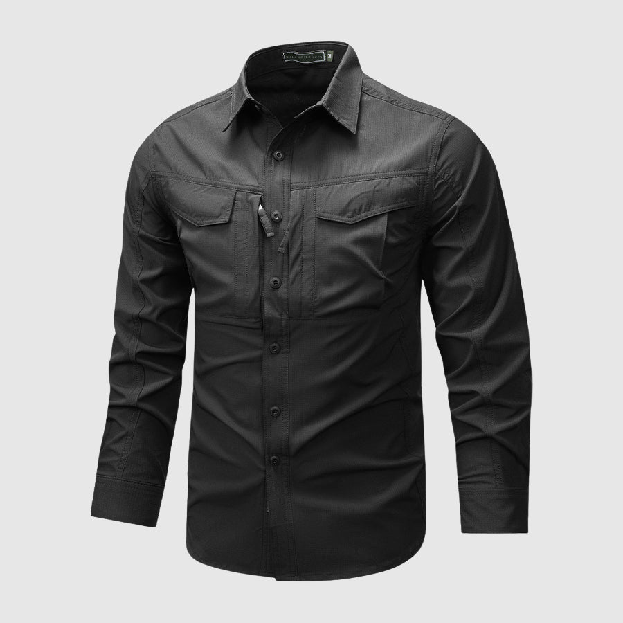 Arthur Regular Fit Utility Shirt | Collared Long Sleeve Utility Shirt