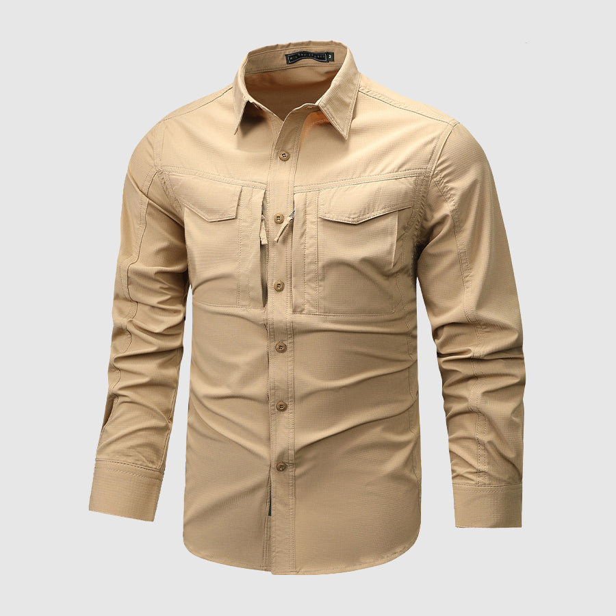 Arthur Regular Fit Utility Shirt | Collared Long Sleeve Utility Shirt